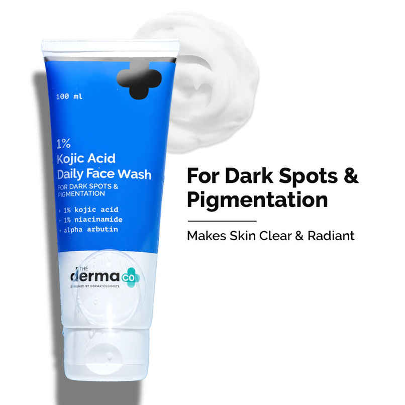 The Derma Co 1% Kojic Acid Face Wash Reduces Dark Spots & Pigmentation | Cleanses & Brightens Skin The Derma Co 1% Kojic Acid Face Wash Reduces Dark Spots & Pigmentation | Cleanses & Brightens Skin