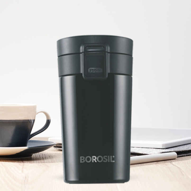 Borosil Coffeemate Double Wall Vacuum Insulated Stainless Steel Flask - 300 ml