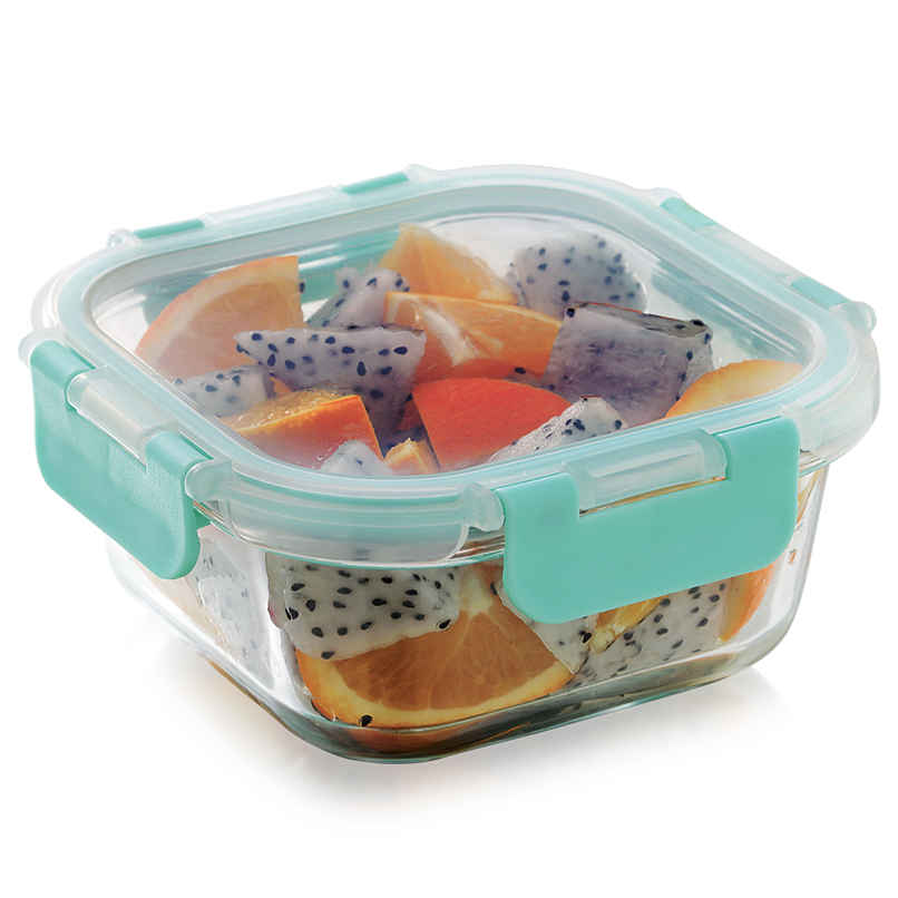 Magnus Glock 520 ml Square Green Borosilicate Glass Container With Detachable Lock Magnus Glock 520 ml Square Green Borosilicate Glass Container With Detachable Lock