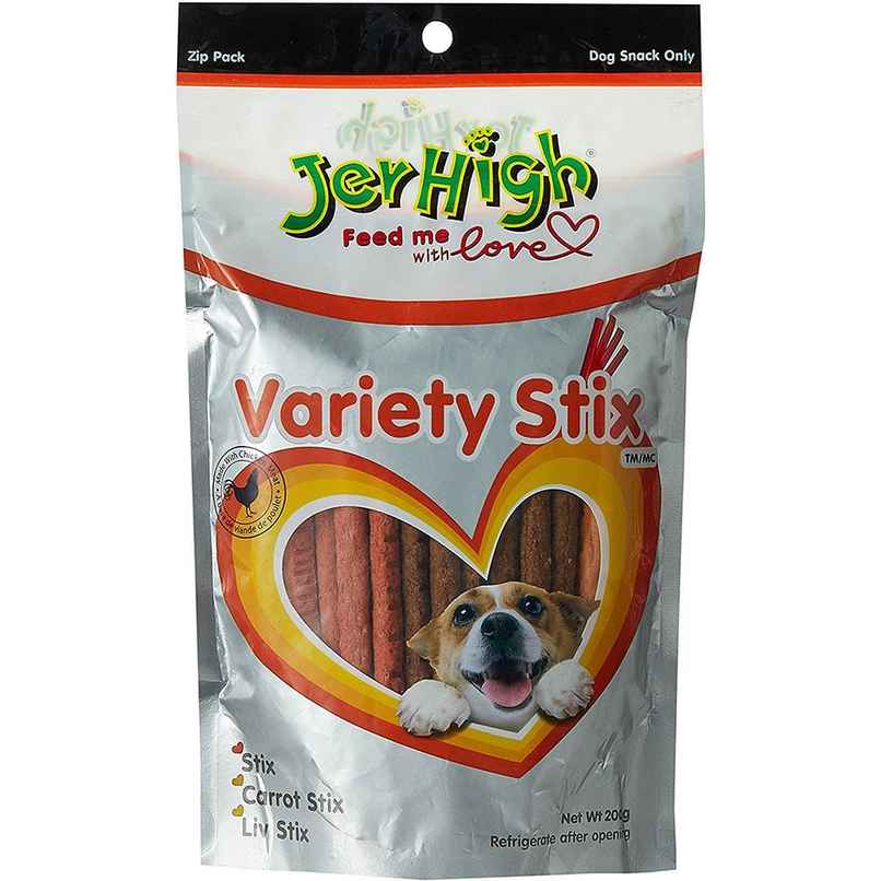 Jerhigh Variety Stix Dog Treats - Mixed Flavour Chews for Dog Training & Daily Rewards