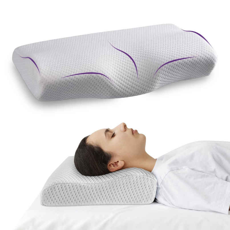 Wakefit Orthopedic Cervical Pillow Large (23x15 x4 Inches) Machine Washable Cover | White