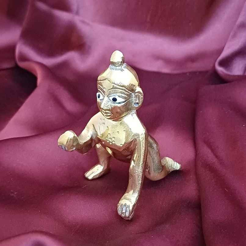 Gullak Laddoo Gopal Brass Idol | Size - 4 inch