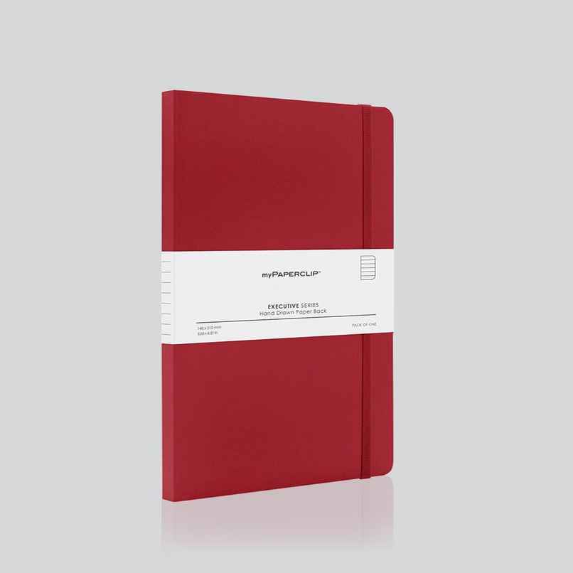 myPAPERCLIP Executive Series A5 Notebook | Soft Cover | Red | 240 Ruled Pages | Flat-lay Design myPAPERCLIP Executive Series A5 Notebook | Soft Cover | Red | 240 Ruled Pages | Flat-lay Design