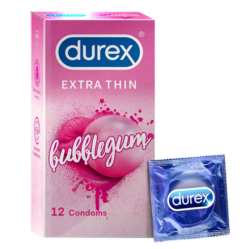 Durex Extra Thin Bubblegum Flavoured Condoms Durex Extra Thin Bubblegum Flavoured Condoms