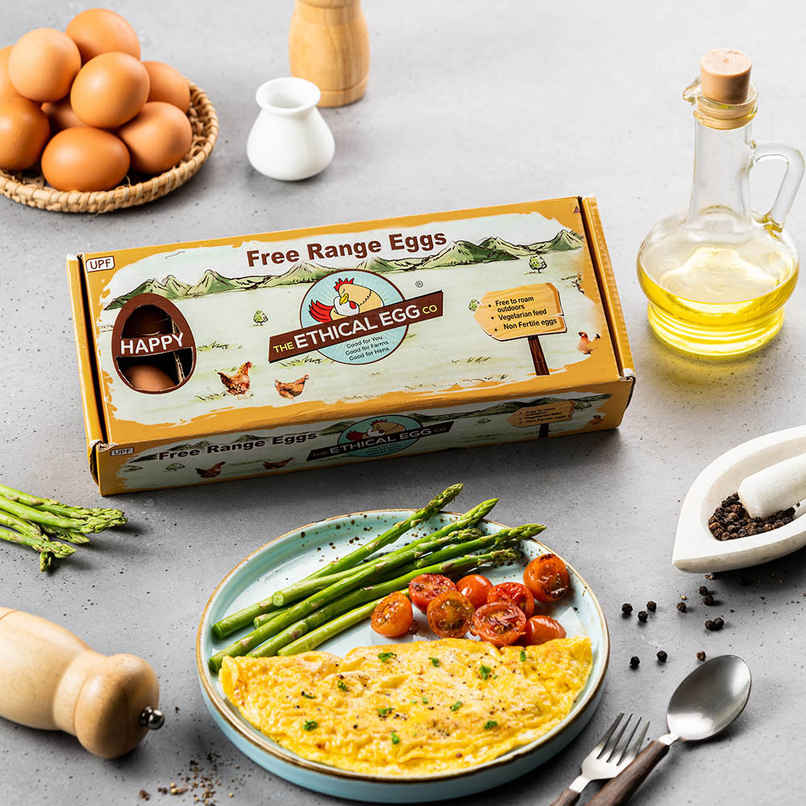 The Ethical Eggs Co. Free Range Eggs, 12 Pieces - Free to roam outdoors, Veg Feed, Non-fertile