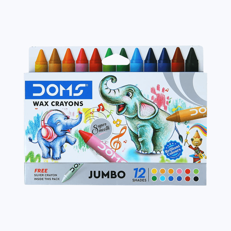 Doms Jumbo Wax Crayons 12 Shades