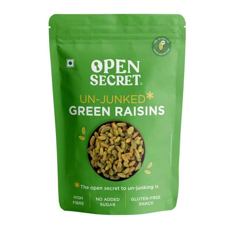 Open Secret Premium Green Raisins (Kishmish) - Rich in Fibre,Healthy Snacking