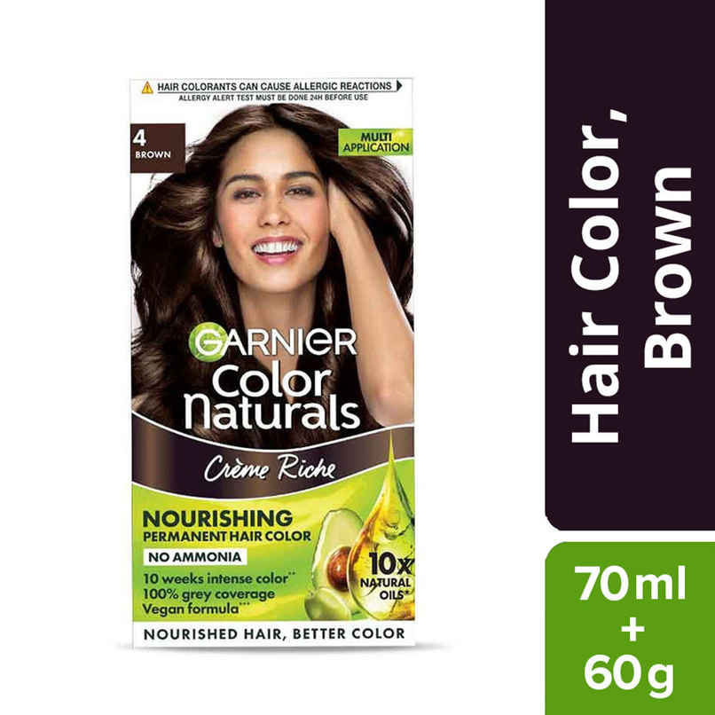 Garnier Color Naturals Long-Lasting Creme Hair Color | Brown - Shade 4 Garnier Color Naturals Long-Lasting Creme Hair Color | Brown - Shade 4