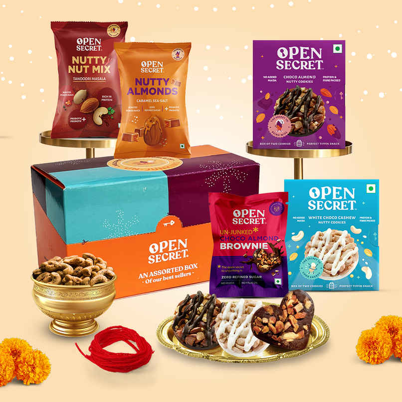 Open Secret Festive Chocolate Cookies, Flavoured Nuts and Brownie