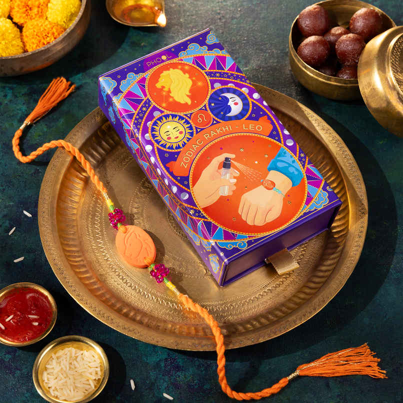Zodiac Leo Rakhi for Brother (Phool)