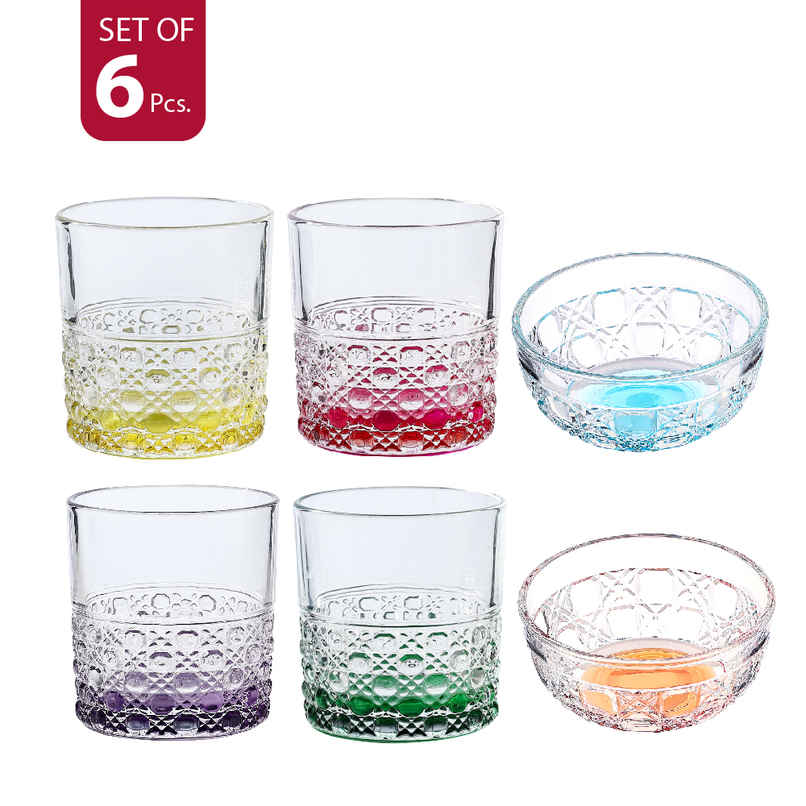 Sanjeev kapoor BAKU COLORED PARTY SET | 4 pcs 330 ml + 2 pcs 300 ml