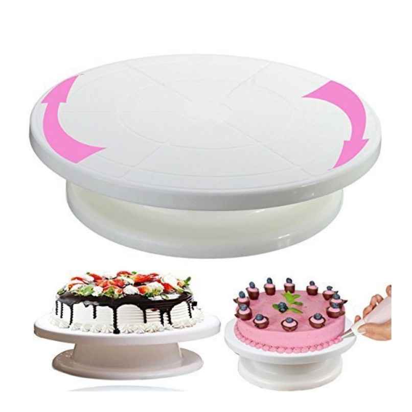 ReeQ 360 Degree Rotating Cake Turntable | Non-Slip Cake Decorating Tray | Food-Grade Icing Stand