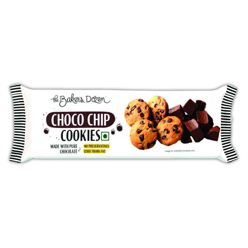 The Baker's Dozen Chocochip Cookies | Source of Protein & Fibre | Made with Dark Choco Chips