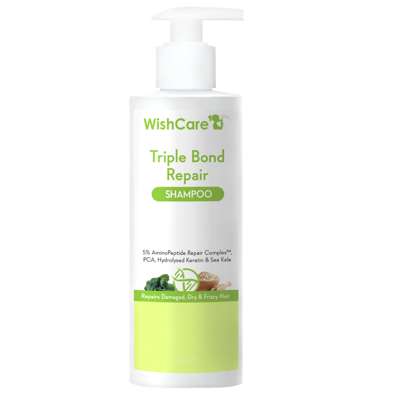 Wishcare Triple Bond Repair Shampoo - 5% Aminopeptide Complex & Pca - Repairs Damaged & Frizzy Hair Wishcare Triple Bond Repair Shampoo - 5% Aminopeptide Complex & Pca - Repairs Damaged & Frizzy Hair