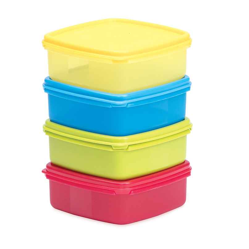 Varmora V Fresh Plastic Utility Storage Container- 250 ml- Set of 4 - Airtight- Assorted Colour Varmora V Fresh Plastic Utility Storage Container- 250 ml- Set of 4 - Airtight- Assorted Colour