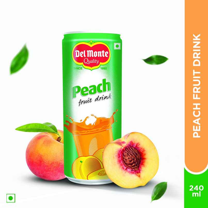 Del Monte Peach Fruit Drink with Real Peach Bits Sweet, Juicy & Perfect for Cocktails & Mocktails