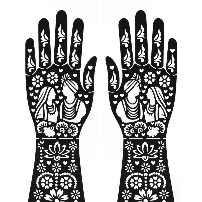 Mehendi Stencil | Floral Pattern | Se7en