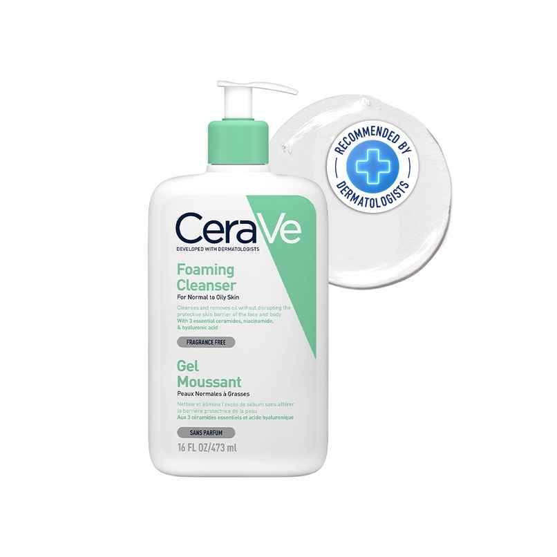 CeraVe Foaming Cleanser Face Wash For Oily Skin With Ceramides, Dermatologist Recommended