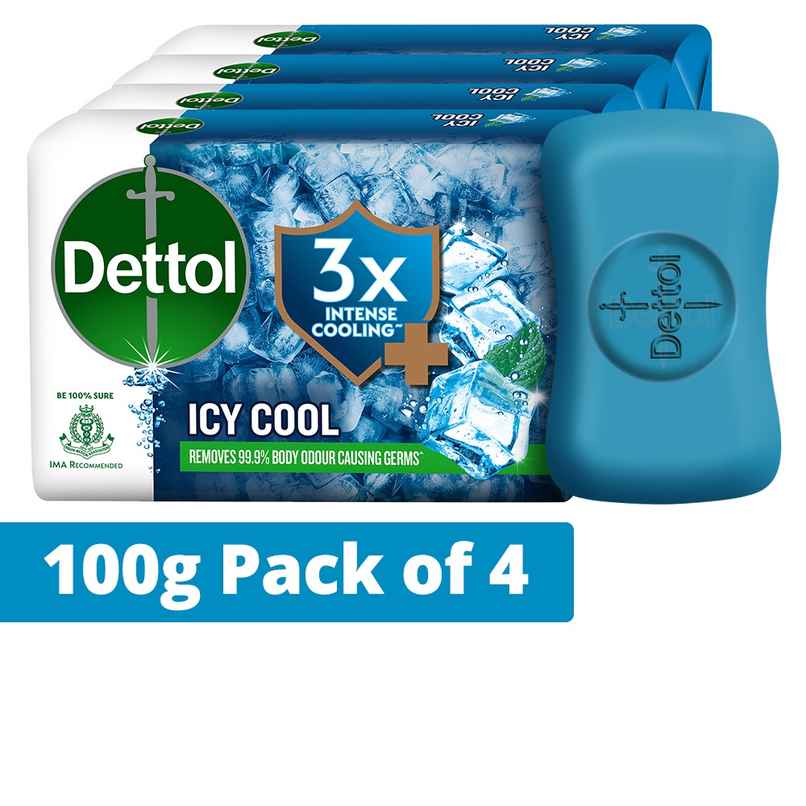 Dettol Icy Cool Bathing Soap Bar with 3X intense cooling Dettol Icy Cool Bathing Soap Bar with 3X intense cooling