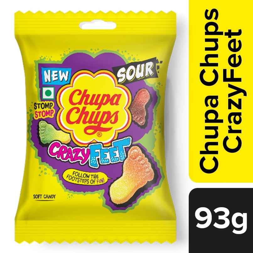 Chupa Chups Sour Crazy Feet Assorted Flavour Soft Candy