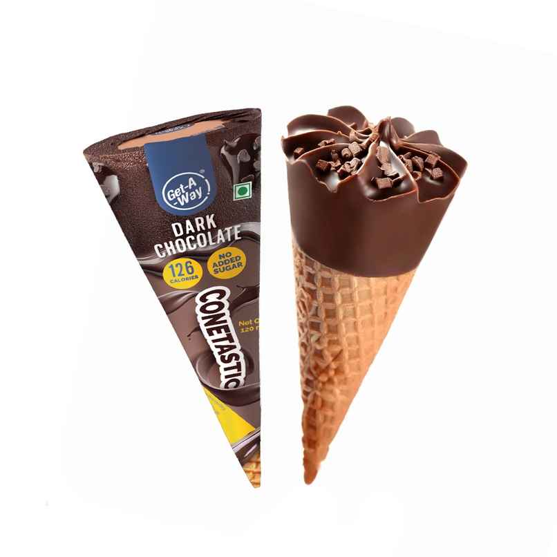 Get-A-Way Dark Chocolate Ice Cream Cone | Zero Added Sugar