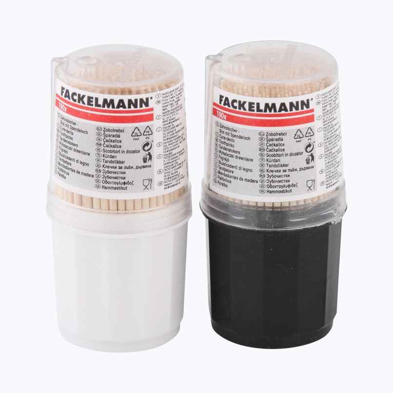 Fackelmann Birch Wooden Toothpicks | 6.5 cm Long | Transparent Cap
