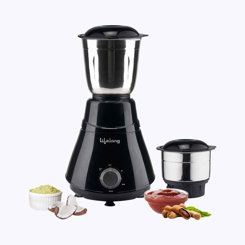 Lifelong LLMG202 Mixer Grinder | 500W | 2 Jars for Wet & Chutney Grinding | SS Blades | Black Lifelong LLMG202 Mixer Grinder | 500W | 2 Jars for Wet & Chutney Grinding | SS Blades | Black
