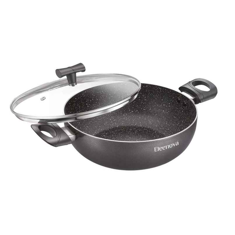 Eleenova Aspire Non | Stick Cookware | Kadai With Glass Lid 20 Cm Eleenova Aspire Non | Stick Cookware | Kadai With Glass Lid 20 Cm