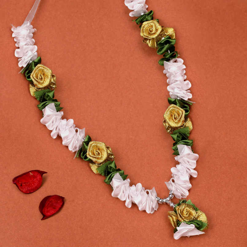 Pooja Mala - White | 12 inch | Mayyur