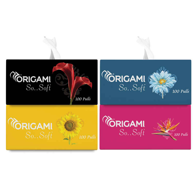 Origami So Soft 4 In 1 Face Tissue | 2 Ply (Assorted) Origami So Soft 4 In 1 Face Tissue | 2 Ply (Assorted)