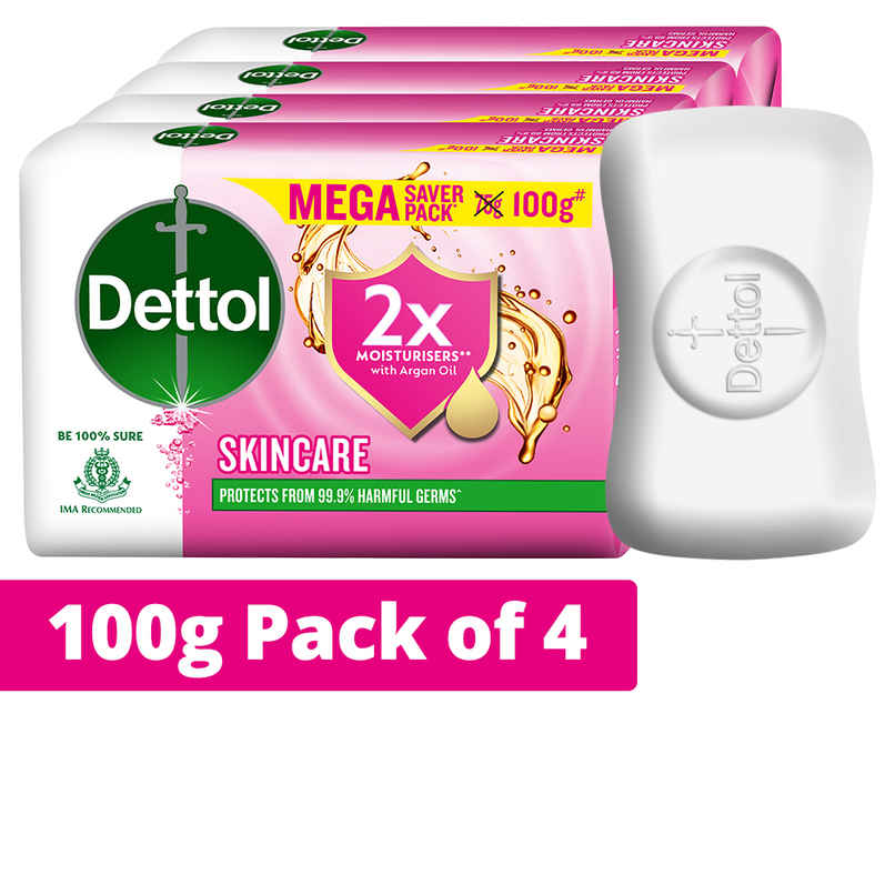 Dettol Skincare Moisturizing Beauty Bathing Soap Bar with Argan Oil For Softer Skin