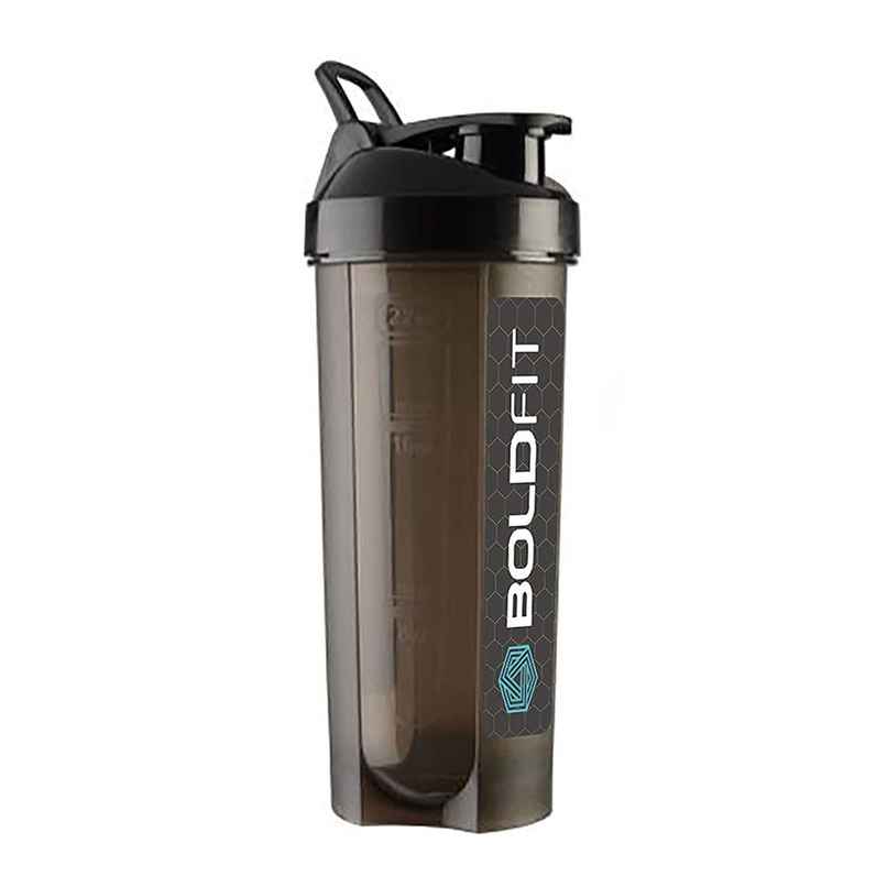 Boldfit Gym Typhoon Shaker Bottle | 700 ml | 100% Leakproof | Black