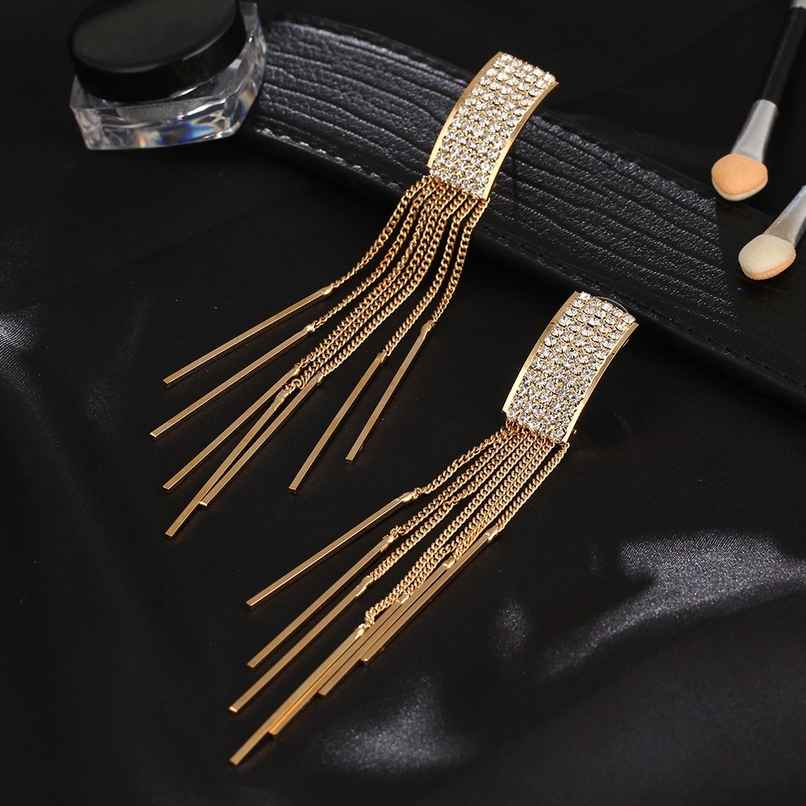 Shining Diva Fashion Latest Stylish Fancy Gold Plated Tassel Earrings for Women & Girls | 9751er Shining Diva Fashion Latest Stylish Fancy Gold Plated Tassel Earrings for Women & Girls | 9751er