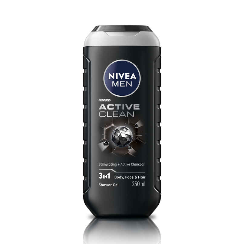 Nivea Men Active Clean with Active Charcoal Shower Gel for Body Face & Hair