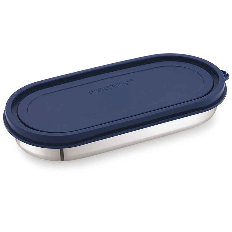 Magnus Easy Lock Oval Prime Container, Stainless Steel, Airtight & Leakproof Lid & Container Magnus Easy Lock Oval Prime Container, Stainless Steel, Airtight & Leakproof Lid & Container