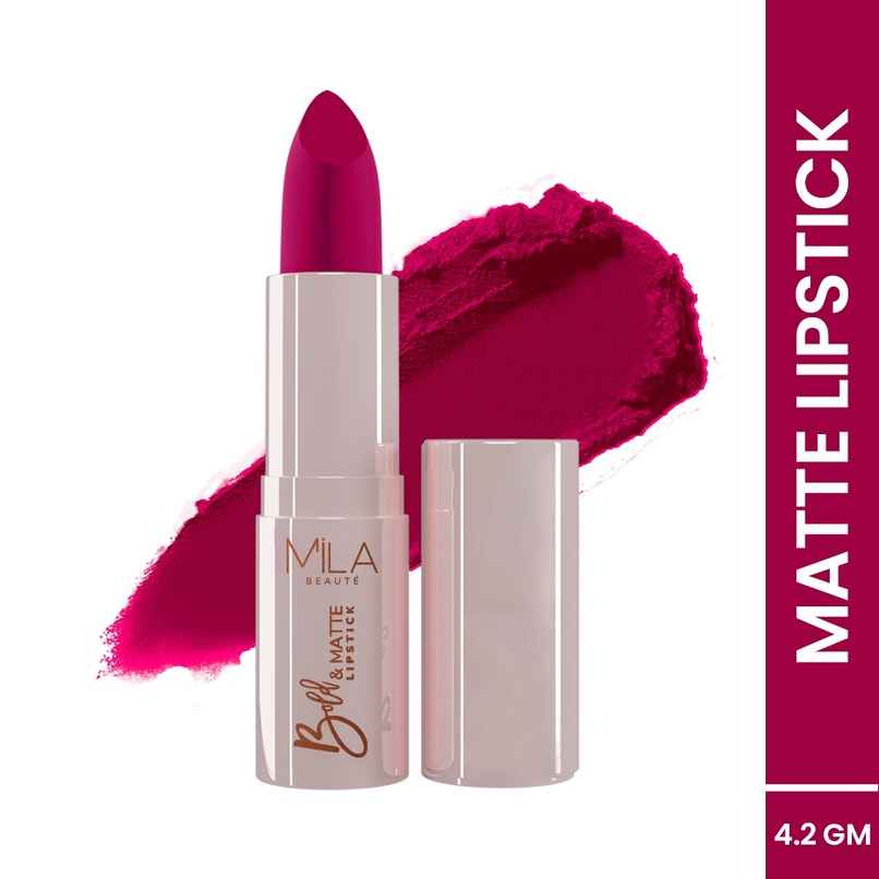 Mila Beaute Bold & Matte Lipstick Highly Pigmented & Soft Matte Finish - 11 Flash Back Mila Beaute Bold & Matte Lipstick Highly Pigmented & Soft Matte Finish - 11 Flash Back