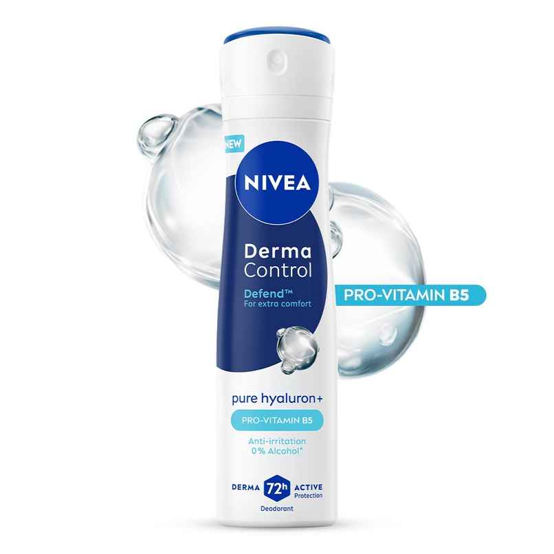 NIVEA Derma Control Defend Alcohol Pure Hyaluron and ProVitB Underarm Deo Spray for Women