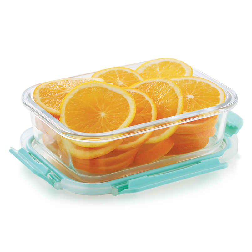 Magnus Glock 640 ml Rectangle Green Container, Airtight Lid & Detachable Lock, Borosilicate Glass Magnus Glock 640 ml Rectangle Green Container, Airtight Lid & Detachable Lock, Borosilicate Glass