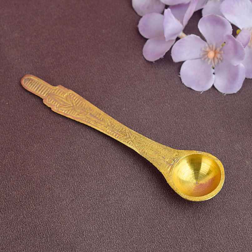 Brass Puja Spoon | Satvik Brass Puja Spoon | Satvik