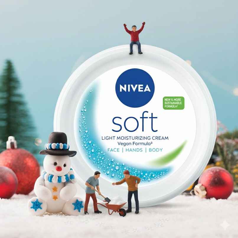 NIVEA Soft Light Moisturizer for Face, Hand & Body, Non-Greasy Cream for Instant Hydration