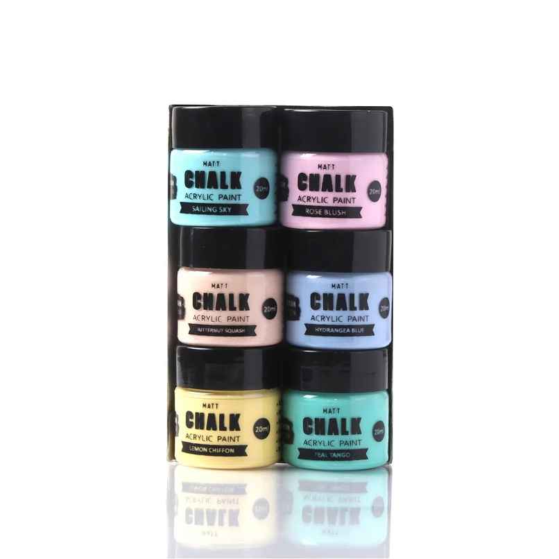 Itsy Bitsy Home Decor Chalk Paint Muted Tones 6 Pcs x 20 ml 1 Kit Lb