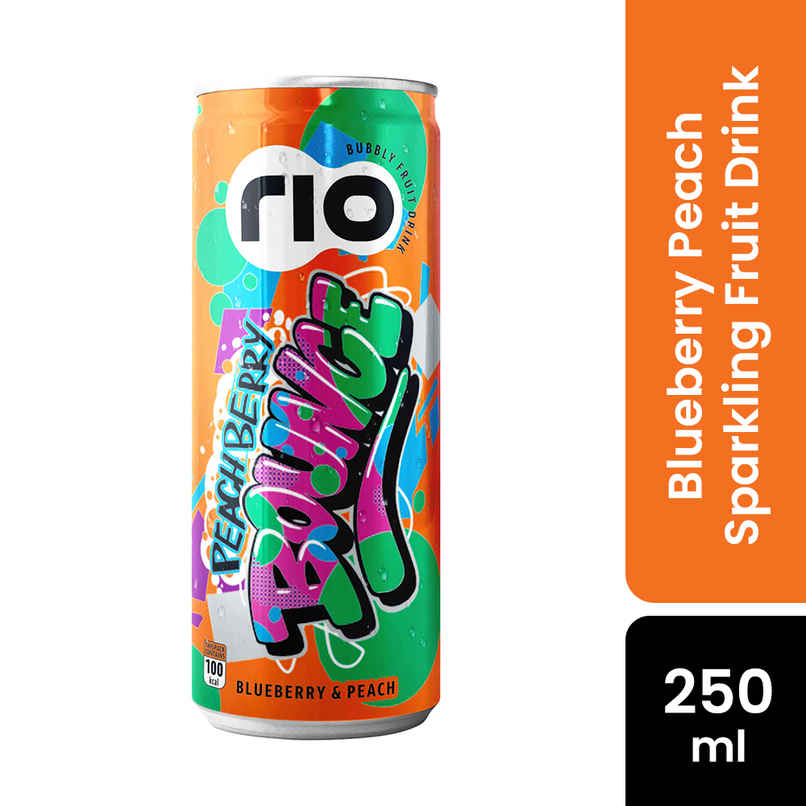 RIO Blueberry Peach Bubbly Fruit Drink Can