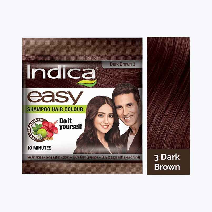 Indica Easy Do-It-Yourself Dark Brown Hair Color with 5 Herbal Extracts and 100% Ammonia Free Long Lasting Formula Indica Easy Do-It-Yourself Dark Brown Hair Color with 5 Herbal Extracts and 100% Ammonia Free Long Lasting Formula