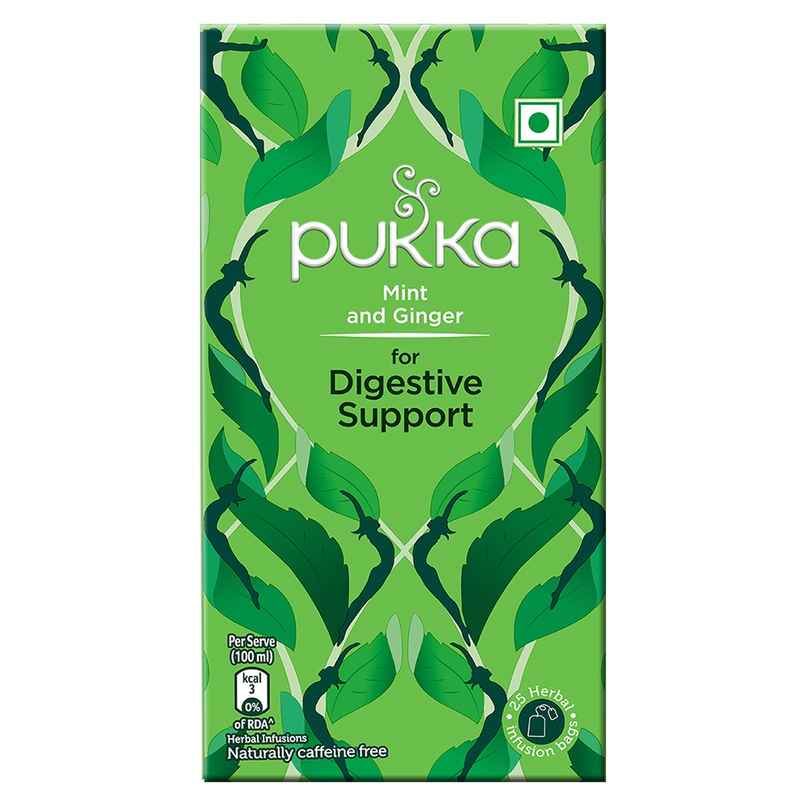Pukka Mint and Ginger for Digestive Support I Herbal Infusion
