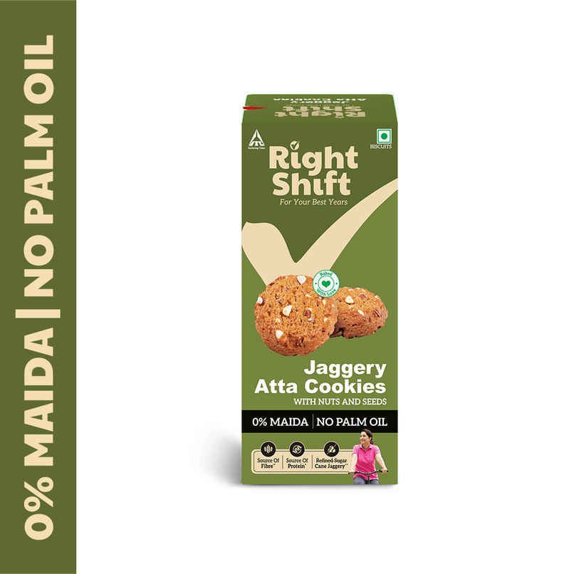 Right Shift Jaggery Atta Cookies | No Palm Oil, 0% Maida, 0% Refined Sugar