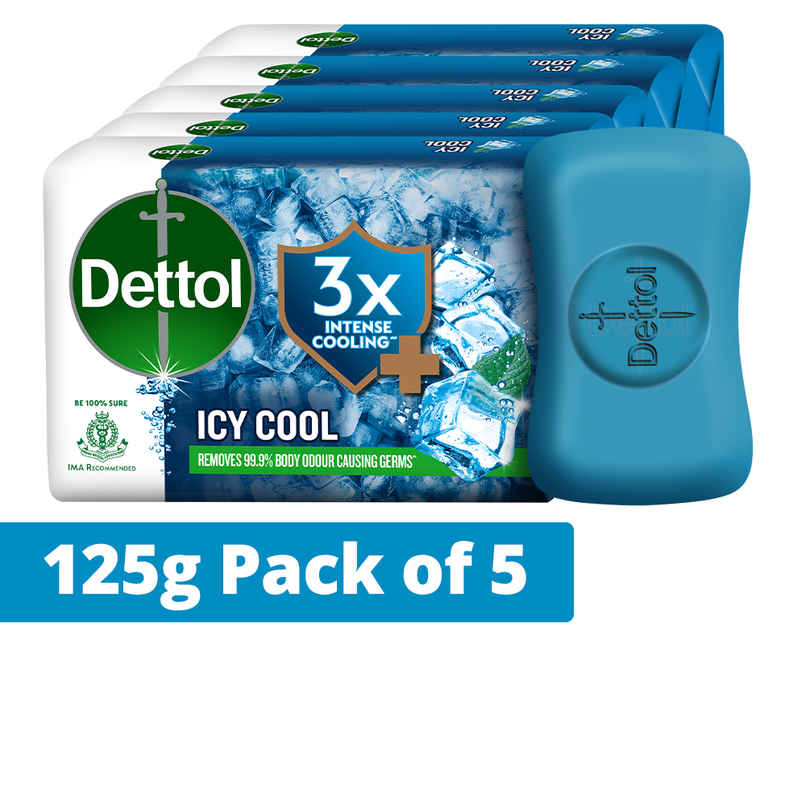 Dettol Icy Cool Bathing Soap Bar with 3X intense cooling Dettol Icy Cool Bathing Soap Bar with 3X intense cooling