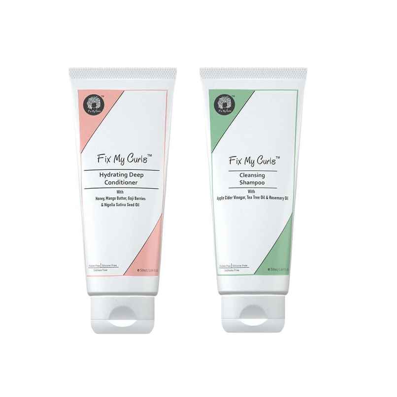 Fix My Curls Shampoo & Condition Bundle | To Cleanse, Clarify & Hydrate Curly, Dry & Wavy Hair
