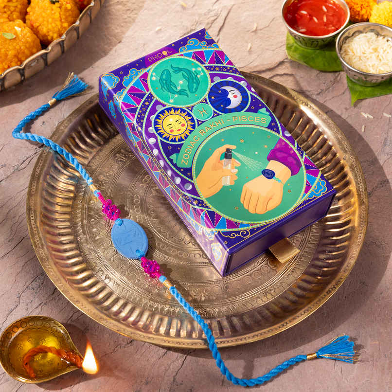 Zodiac Pisces Rakhi for Brother (Phool)