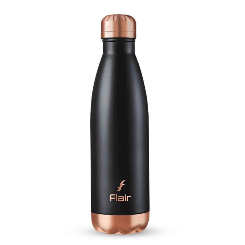 Flair Spark Vacuum Insulated Steel Water Bottle | 709 ml | Black