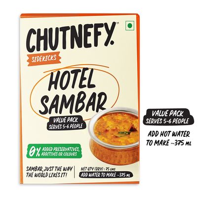 Chutnefy Hotel Sambar - Ready-To-Eat Value Pack | 0% Additive-Colours-Preservatives